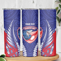 Tasman Bay 2026 Rugby Custom Skinny Tumbler NZ Maori Silver Fern LT14 - Polynesian Pride