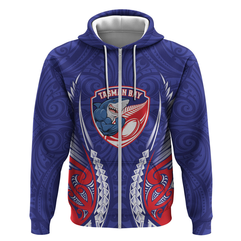 Tasman Bay 2026 Rugby Custom Zip Hoodie NZ Maori Silver Fern