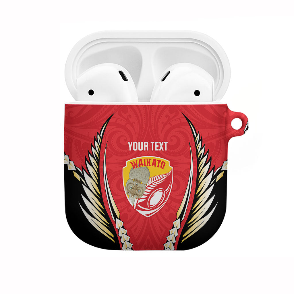 Waikato 2026 Rugby Custom AirPods Case NZ Maori Silver Fern LT14 Red - Polynesian Pride