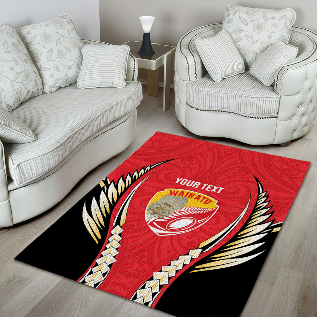 Waikato 2026 Rugby Custom Area Rug NZ Maori Silver Fern LT14 - Polynesian Pride