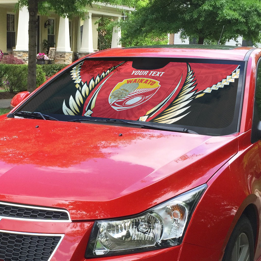 Waikato 2026 Rugby Custom Auto Sun Shade NZ Maori Silver Fern LT14 - Polynesian Pride
