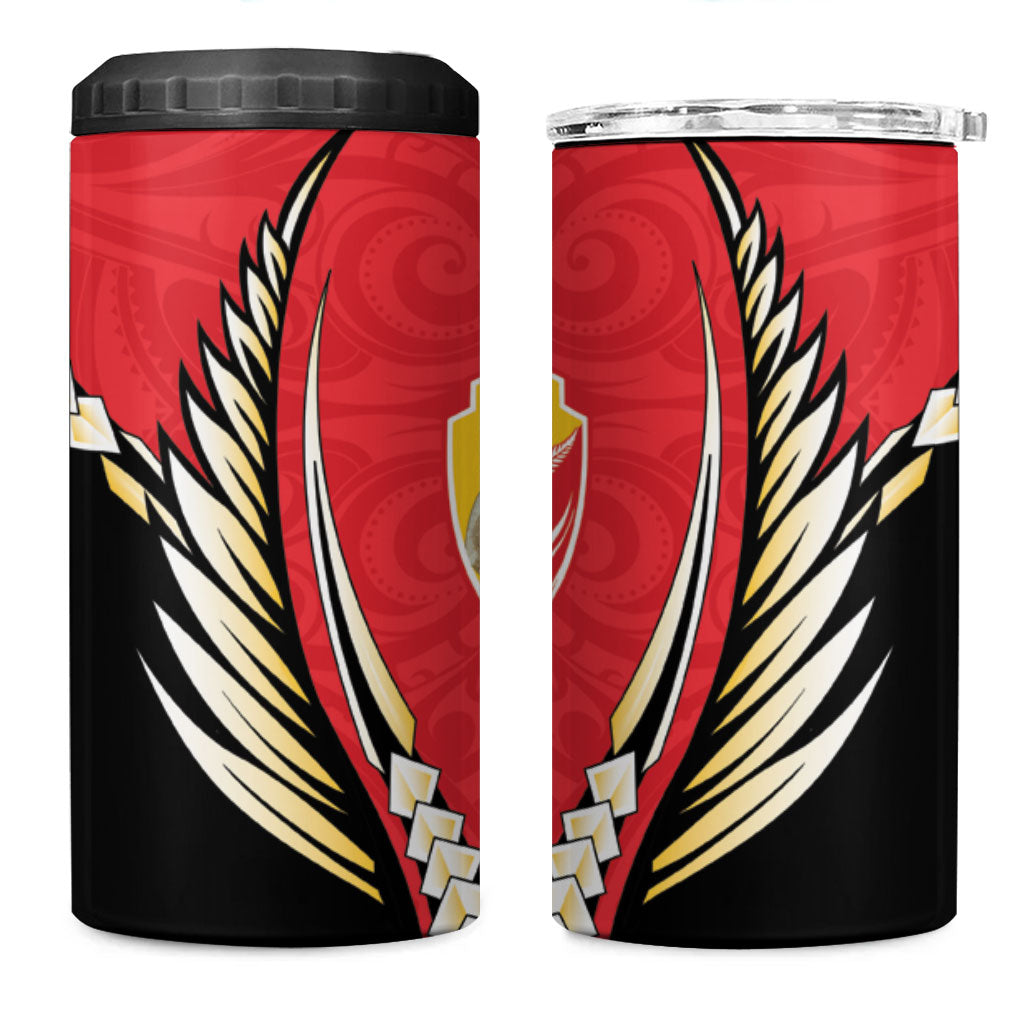 Waikato 2026 Rugby Custom 4 in 1 Can Cooler Tumbler NZ Maori Silver Fern LT14 One Size: 16 oz Red - Polynesian Pride