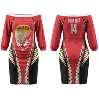 Waikato 2026 Rugby Custom Couples Matching Off The Shoulder Long Sleeve Dress and Hawaiian Shirt NZ Maori Silver Fern LT14 - Polynesian Pride