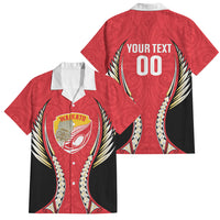 Waikato 2026 Rugby Custom Family Matching Off Shoulder Maxi Dress and Hawaiian Shirt NZ Maori Silver Fern LT14 Dad's Shirt - Short Sleeve Red - Polynesian Pride