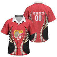 Waikato 2026 Rugby Custom Family Matching Off Shoulder Maxi Dress and Hawaiian Shirt NZ Maori Silver Fern LT14 Son's Shirt Red - Polynesian Pride