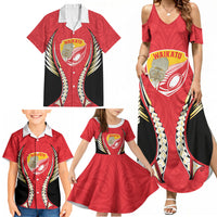 Waikato 2026 Rugby Custom Family Matching Summer Maxi Dress and Hawaiian Shirt NZ Maori Silver Fern LT14 - Polynesian Pride
