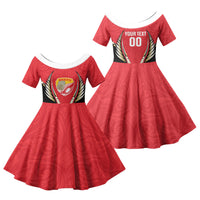 Waikato 2026 Rugby Custom Family Matching Summer Maxi Dress and Hawaiian Shirt NZ Maori Silver Fern LT14 Daughter's Dress Red - Polynesian Pride