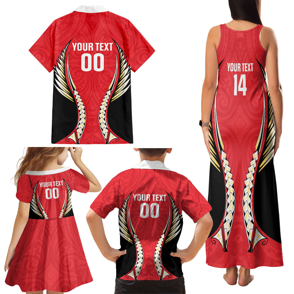 Waikato 2026 Rugby Custom Family Matching Tank Maxi Dress and Hawaiian Shirt NZ Maori Silver Fern