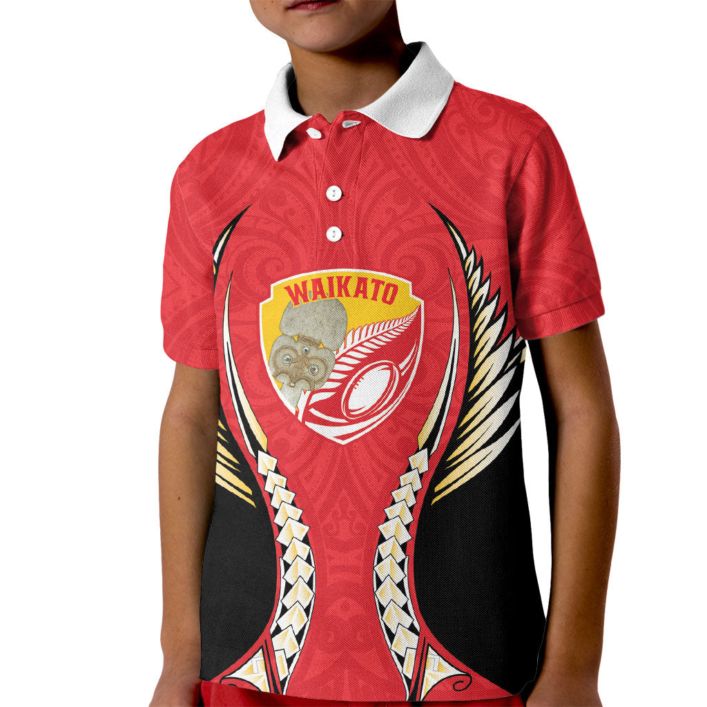 Waikato 2026 Rugby Custom Kid Polo Shirt NZ Maori Silver Fern