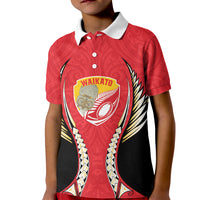 Waikato 2026 Rugby Custom Kid Polo Shirt NZ Maori Silver Fern