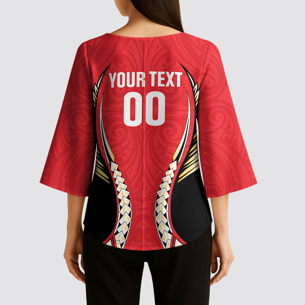 Waikato 2026 Rugby Custom Kimono Sleeve Blouse NZ Maori Silver Fern