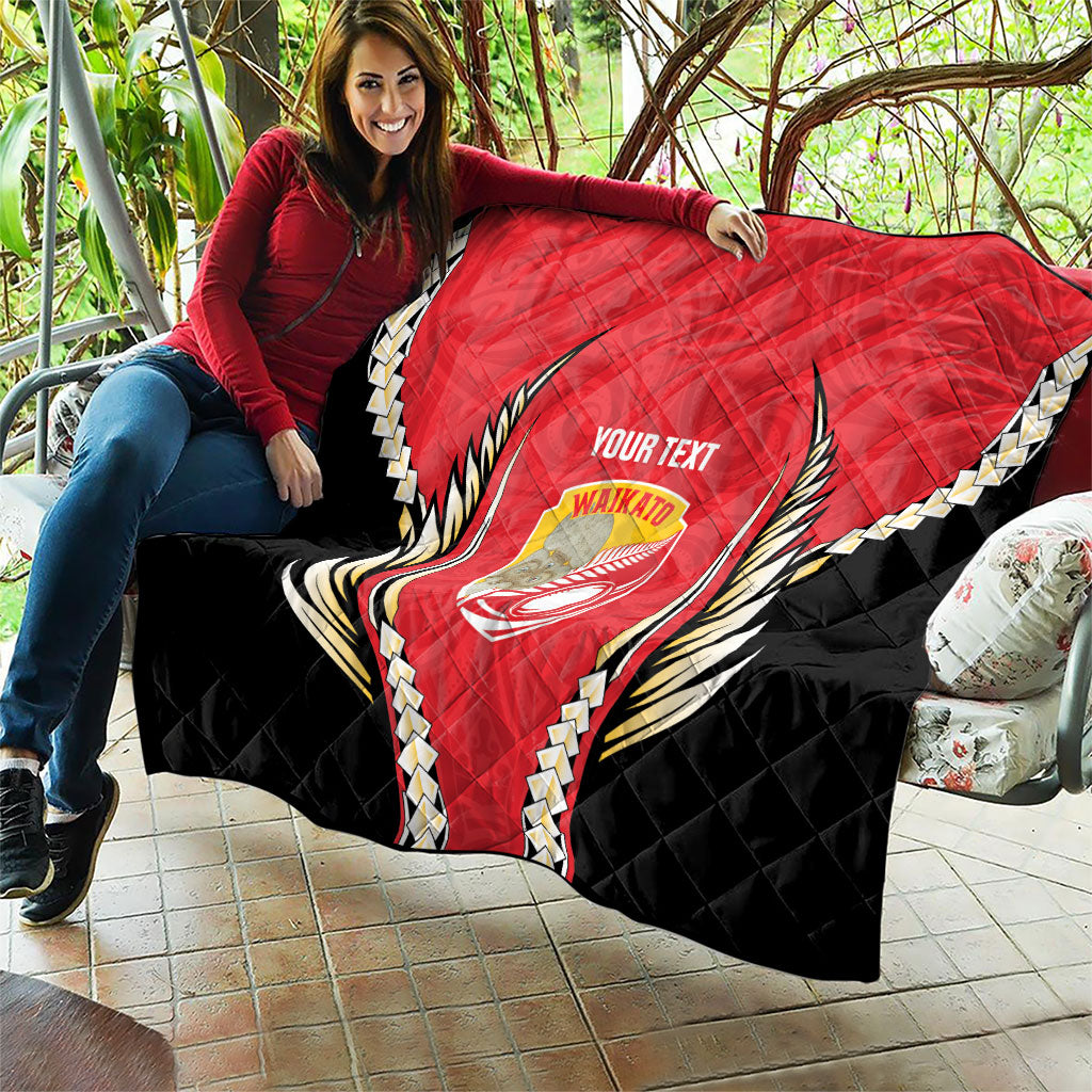 Waikato 2026 Rugby Custom Quilt NZ Maori Silver Fern