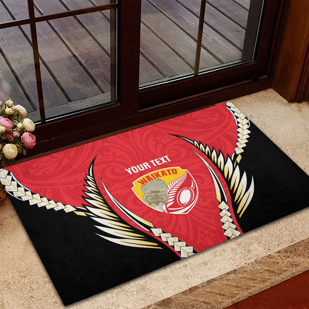 Waikato 2026 Rugby Custom Rubber Doormat NZ Maori Silver Fern LT14 - Polynesian Pride