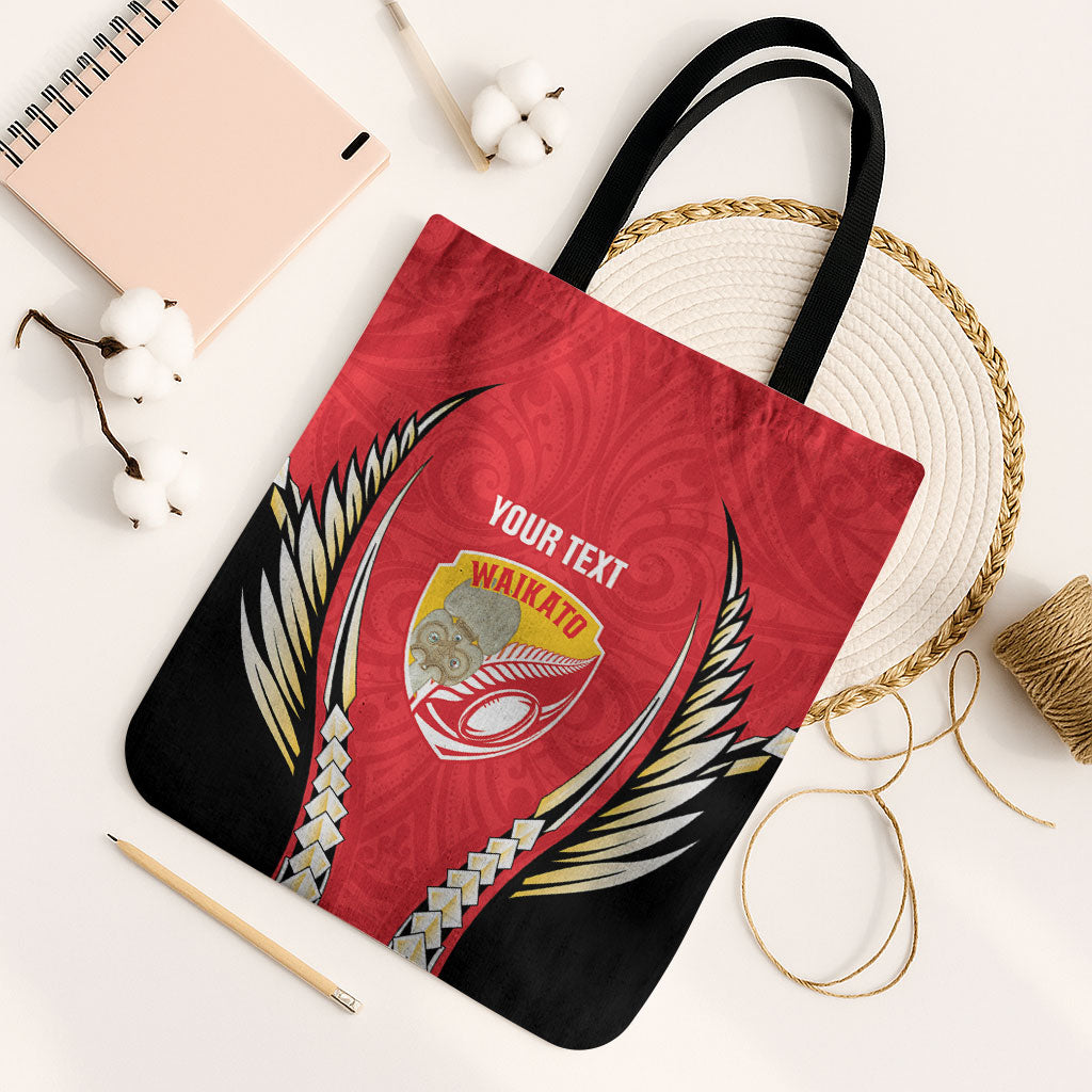 Waikato 2026 Rugby Custom Tote Bag NZ Maori Silver Fern LT14 Black Strap One Size Red - Polynesian Pride