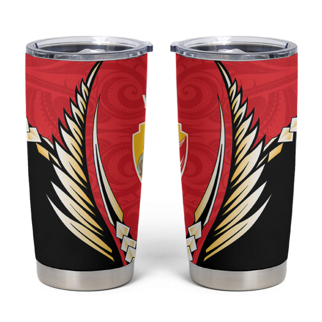 Waikato 2026 Rugby Custom Tumbler Cup NZ Maori Silver Fern LT14 Red - Polynesian Pride