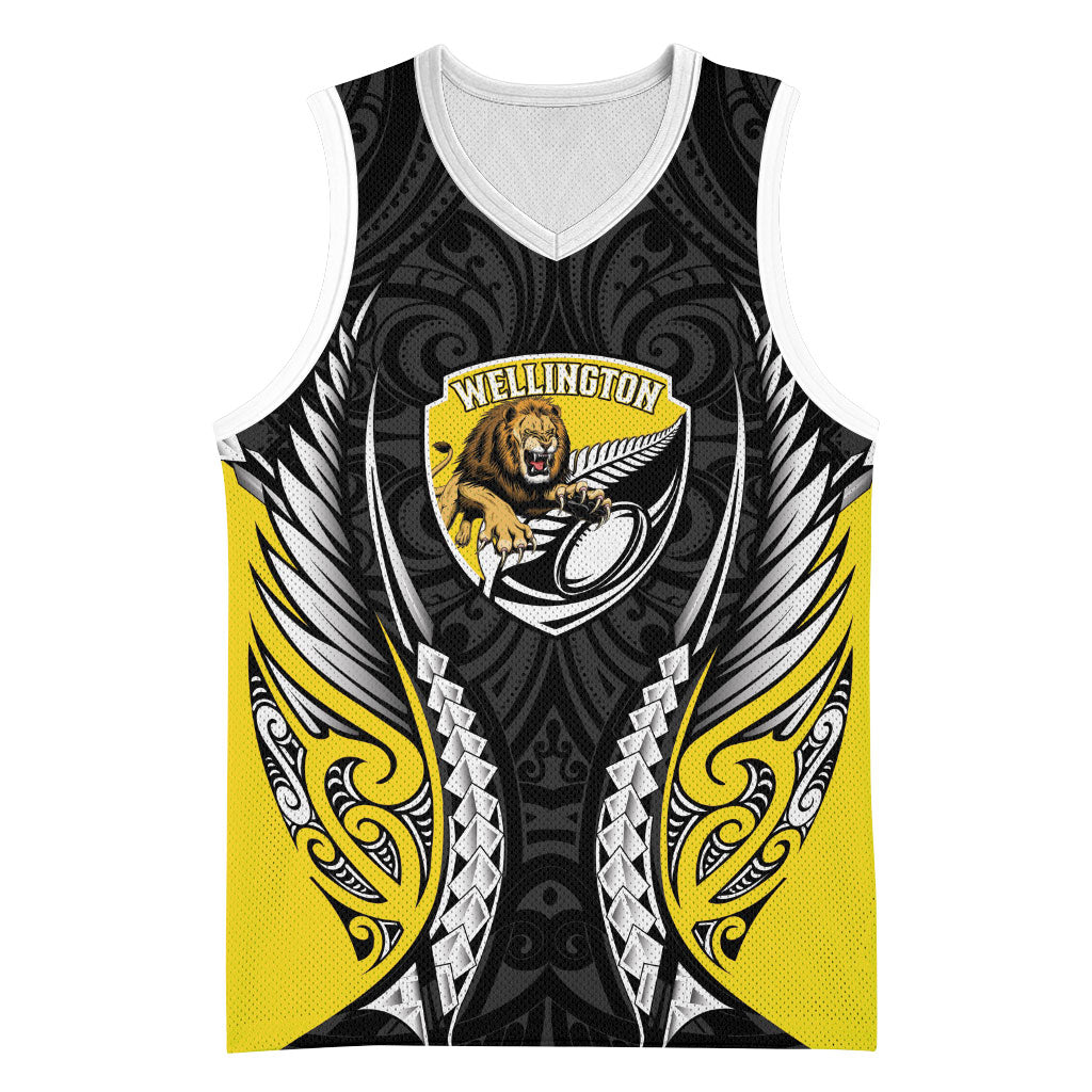 Wellington 2026 Rugby Custom Basketball Jersey NZ Maori Silver Fern LT14 Unisex Black - Polynesian Pride