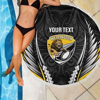Wellington 2026 Rugby Custom Beach Blanket NZ Maori Silver Fern