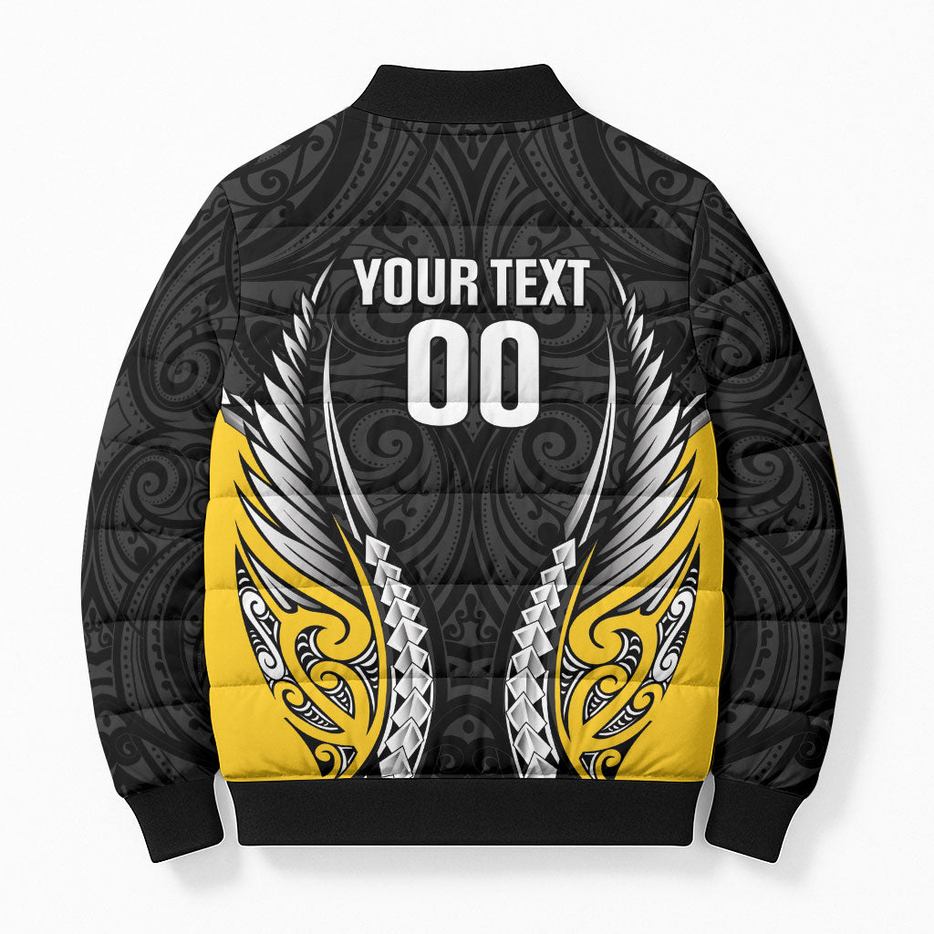 Wellington 2026 Rugby Custom Bomber Puffer Jacket NZ Maori Silver Fern