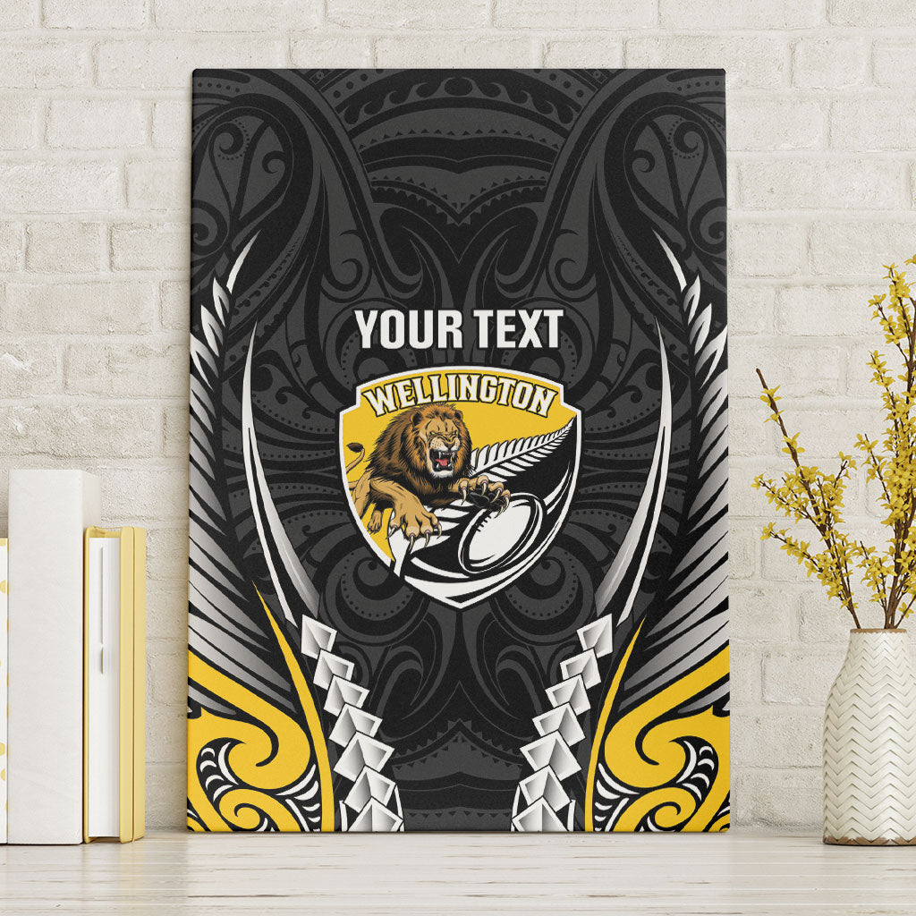 Wellington 2026 Rugby Custom Canvas Wall Art NZ Maori Silver Fern LT14 Without Frame Black - Polynesian Pride