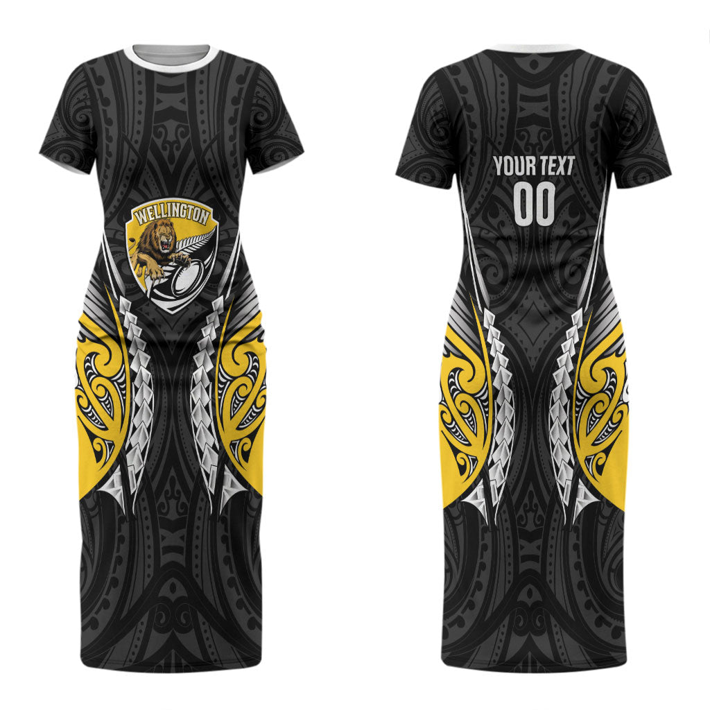 Wellington 2026 Rugby Custom Couples Matching Short Sleeve Bodycon Dress and Long Sleeve Button Shirt NZ Maori Silver Fern LT14 - Polynesian Pride