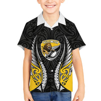 Wellington 2026 Rugby Custom Family Matching Off The Shoulder Long Sleeve Dress and Hawaiian Shirt NZ Maori Silver Fern