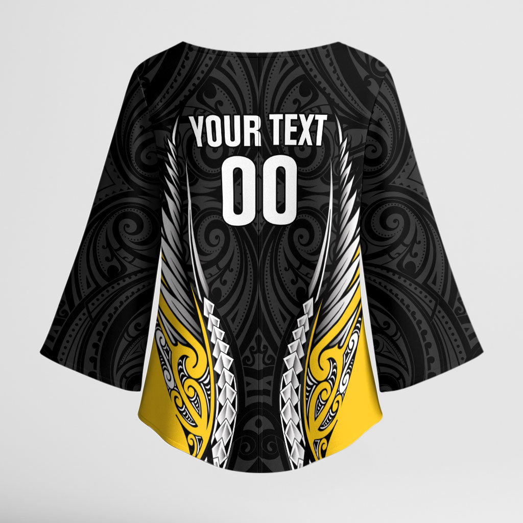 Wellington 2026 Rugby Custom Kimono Sleeve Blouse NZ Maori Silver Fern