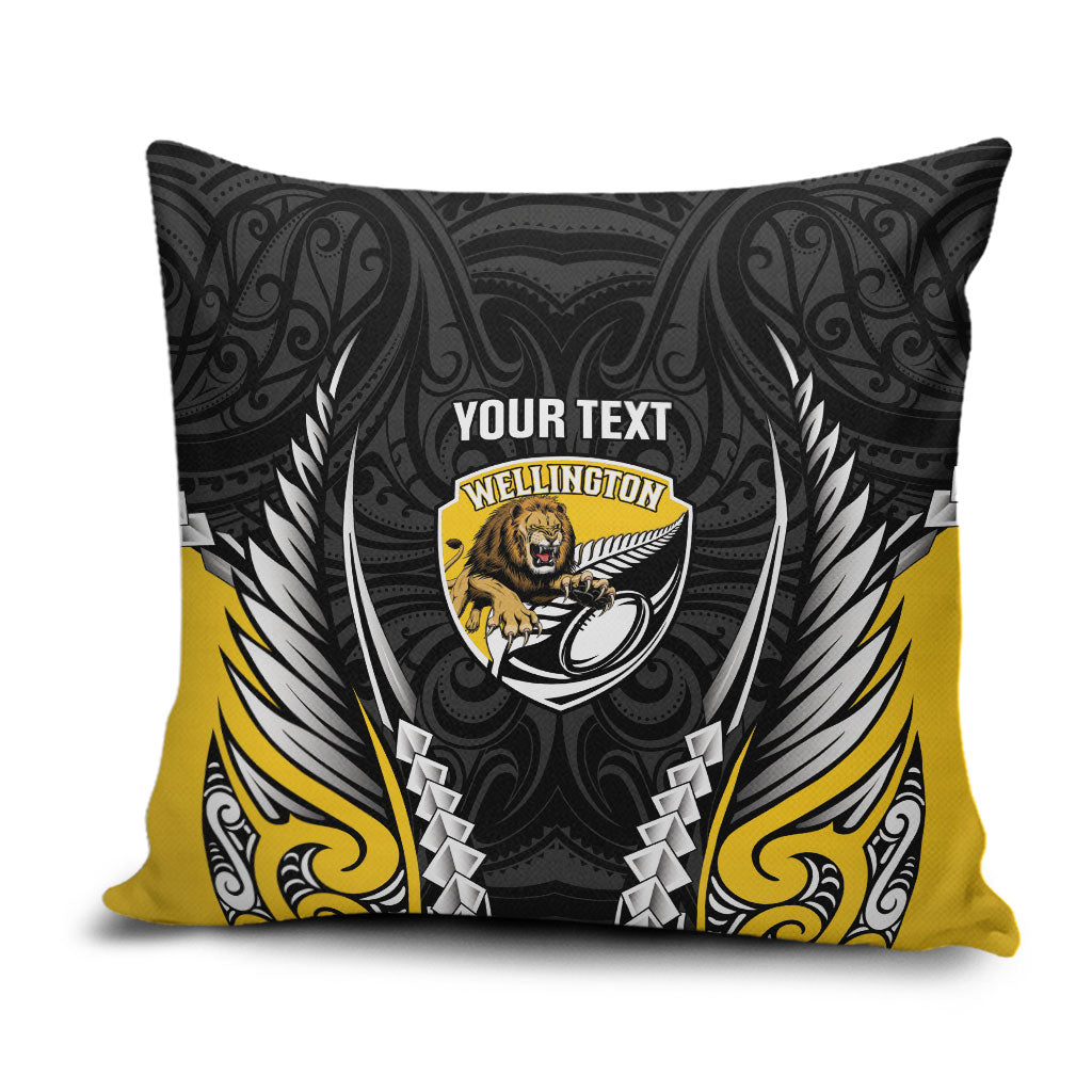 Wellington 2026 Rugby Custom Pillow Cover NZ Maori Silver Fern LT14 Black - Polynesian Pride