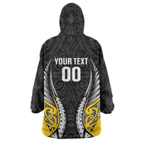Wellington 2026 Rugby Custom Wearable Blanket Hoodie NZ Maori Silver Fern