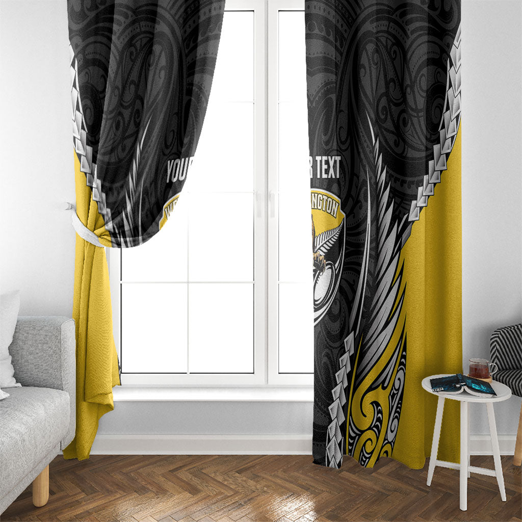 Wellington 2026 Rugby Custom Window Curtain NZ Maori Silver Fern