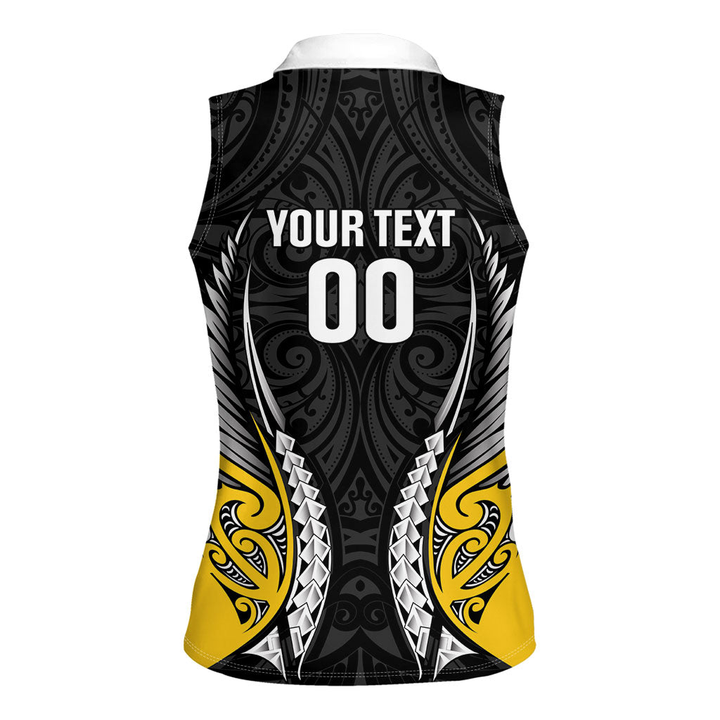 Wellington 2026 Rugby Custom Women Sleeveless Polo Shirt NZ Maori Silver Fern LT14 - Polynesian Pride