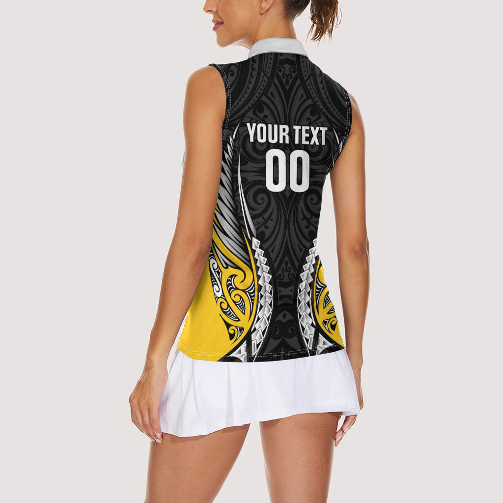 Wellington 2026 Rugby Custom Women Sleeveless Polo Shirt NZ Maori Silver Fern LT14 - Polynesian Pride