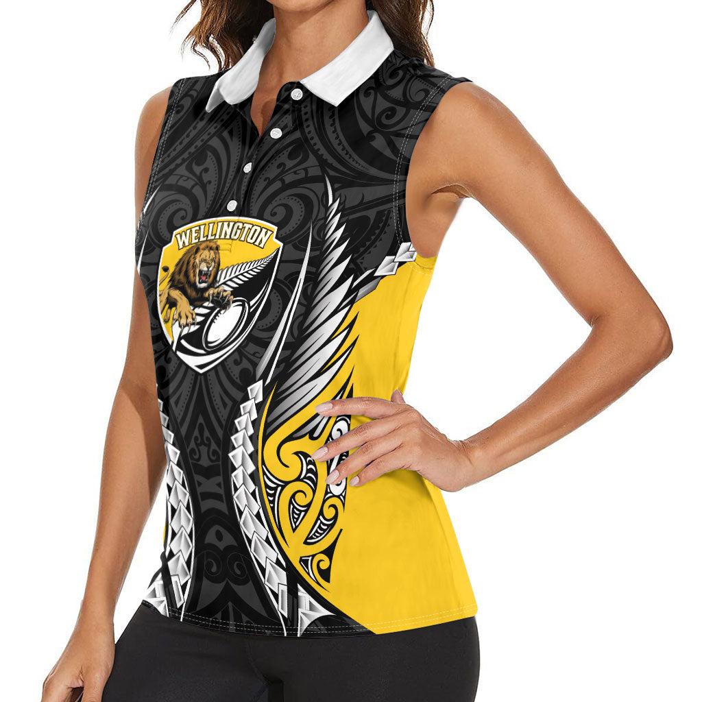 Wellington 2026 Rugby Custom Women Sleeveless Polo Shirt NZ Maori Silver Fern LT14 - Polynesian Pride