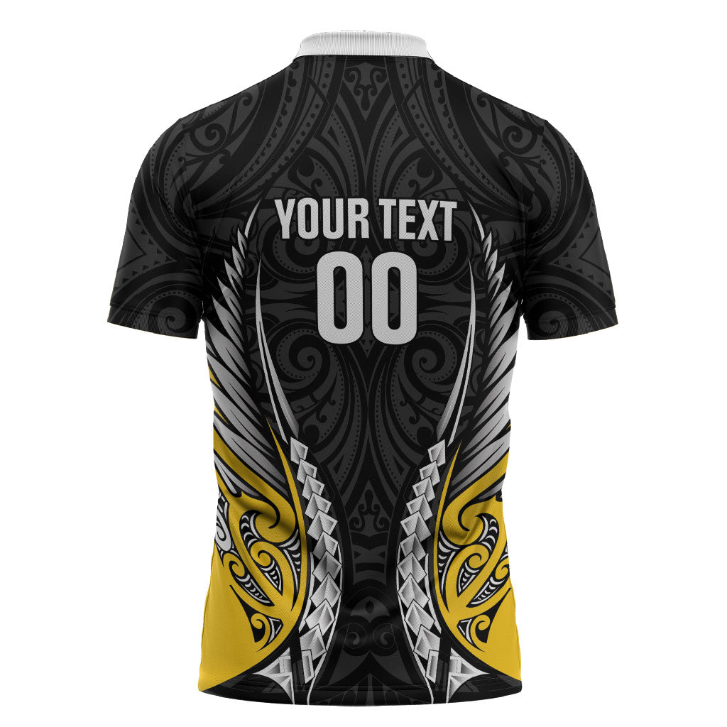 Wellington 2026 Rugby Custom Zipper Polo Shirt NZ Maori Silver Fern