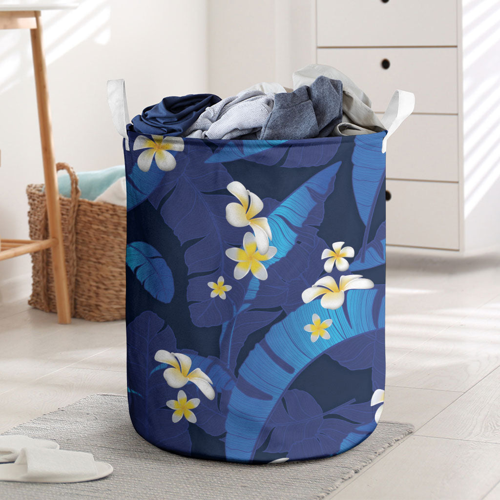 Teal Purple Banana Leaf Hawaii Laundry Basket Lau Maia Plumeria Tropical Summer Vibes