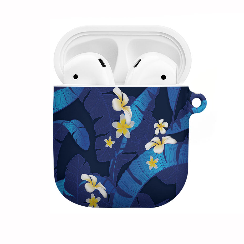 Teal Purple Banana Leaf Hawaii AirPods Case Lau Maia Plumeria Tropical Summer Vibes