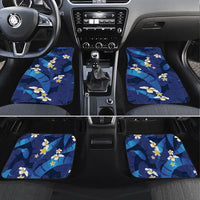 Teal Purple Banana Leaf Hawaii Car Mats Lau Maia Plumeria Tropical Summer Vibes LT14 Set 4pcs Teal Purple - Polynesian Pride