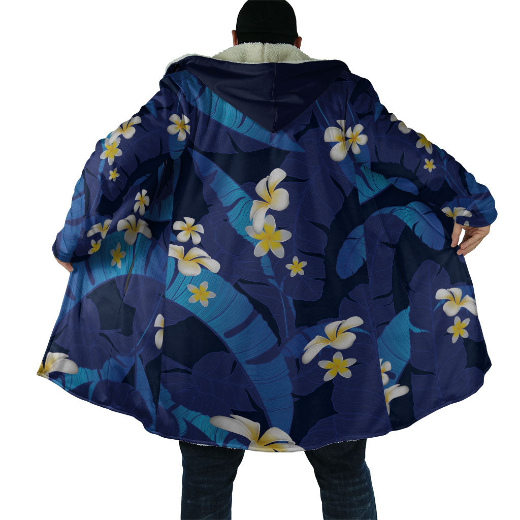 Teal Purple Banana Leaf Hawaii Cloak Lau Maia Plumeria Tropical Summer Vibes LT14 - Polynesian Pride