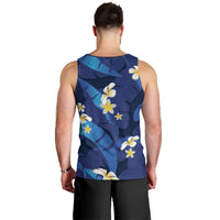 Teal Purple Banana Leaf Hawaii Men Tank Top Lau Maia Plumeria Tropical Summer Vibes