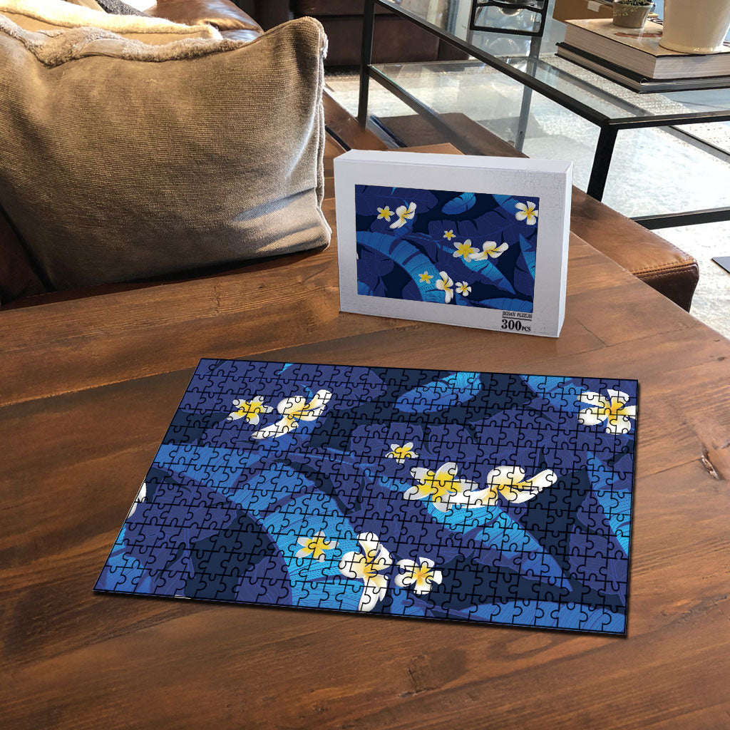 Teal Purple Banana Leaf Hawaii Puzzle Lau Maia Plumeria Tropical Summer Vibes