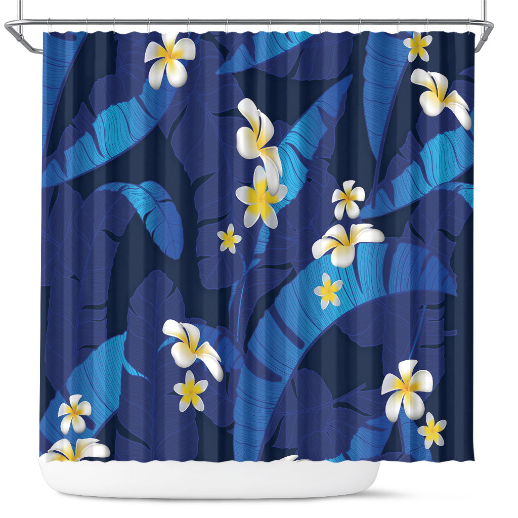 Teal Purple Banana Leaf Hawaii Shower Curtain Lau Maia Plumeria Tropical Summer Vibes LT14 Teal Purple - Polynesian Pride