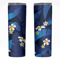Teal Purple Banana Leaf Hawaii Skinny Tumbler Lau Maia Plumeria Tropical Summer Vibes LT14 Teal Purple - Polynesian Pride