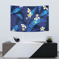 Teal Purple Banana Leaf Hawaii Tapestry Lau Maia Plumeria Tropical Summer Vibes