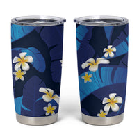 Teal Purple Banana Leaf Hawaii Tumbler Cup Lau Maia Plumeria Tropical Summer Vibes