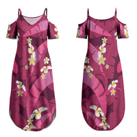 Pink Banana Leaf Hawaii Couples Matching Summer Maxi Dress and Long Sleeve Button Shirt Lau Maia Plumeria Tropical Summer Vibes