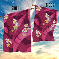 Pink Banana Leaf Hawaii Garden Flag Lau Maia Plumeria Tropical Summer Vibes