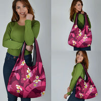 Pink Banana Leaf Hawaii Grocery Bag Lau Maia Plumeria Tropical Summer Vibes