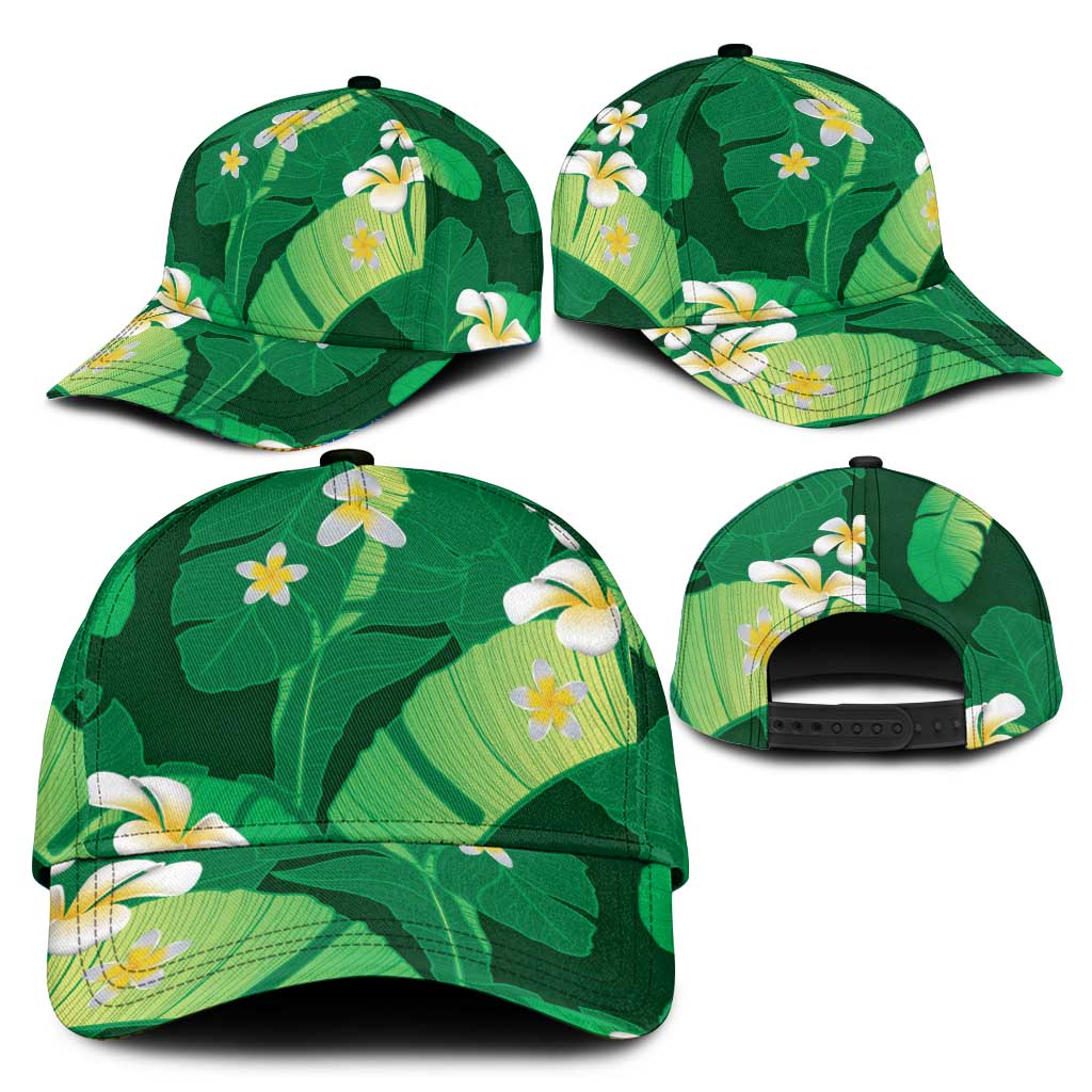 Green Banana Leaf Hawaii Classic Cap Lau Maia Plumeria Tropical Summer Vibes