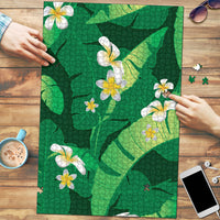 Green Banana Leaf Hawaii Puzzle Lau Maia Plumeria Tropical Summer Vibes LT14 Green - Polynesian Pride