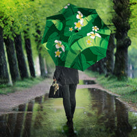Green Banana Leaf Hawaii Umbrella Lau Maia Plumeria Tropical Summer Vibes