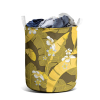 Yellow Banana Leaf Hawaii Laundry Basket Lau Maia Plumeria Tropical Summer Vibes